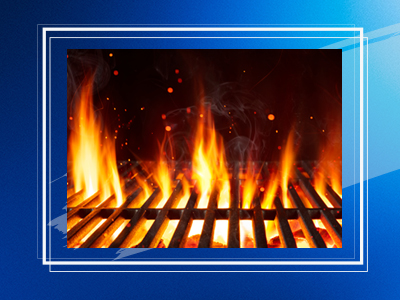 bbq grill and flames
